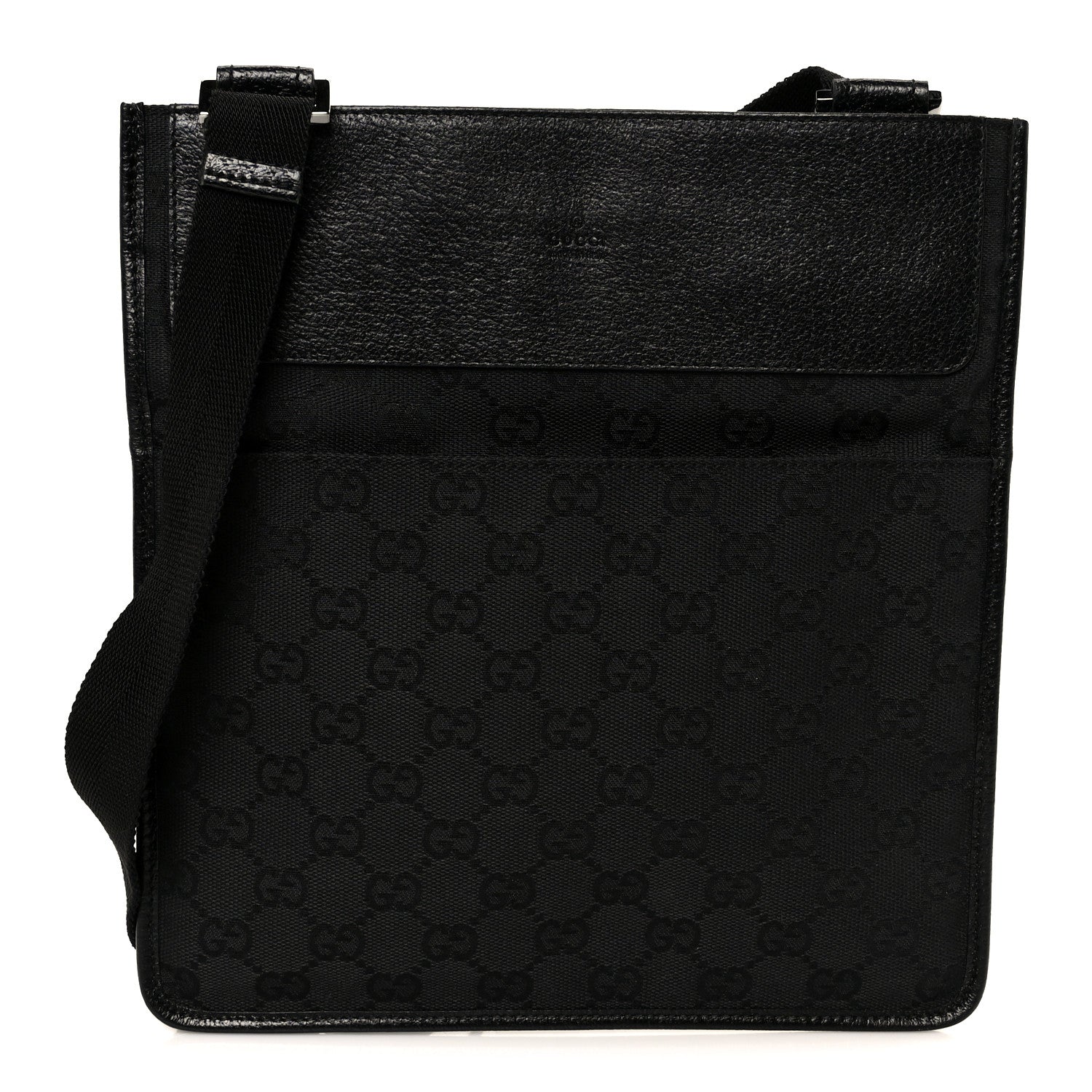 Gucci GG Monogram Messenger Crossbody Bag Black