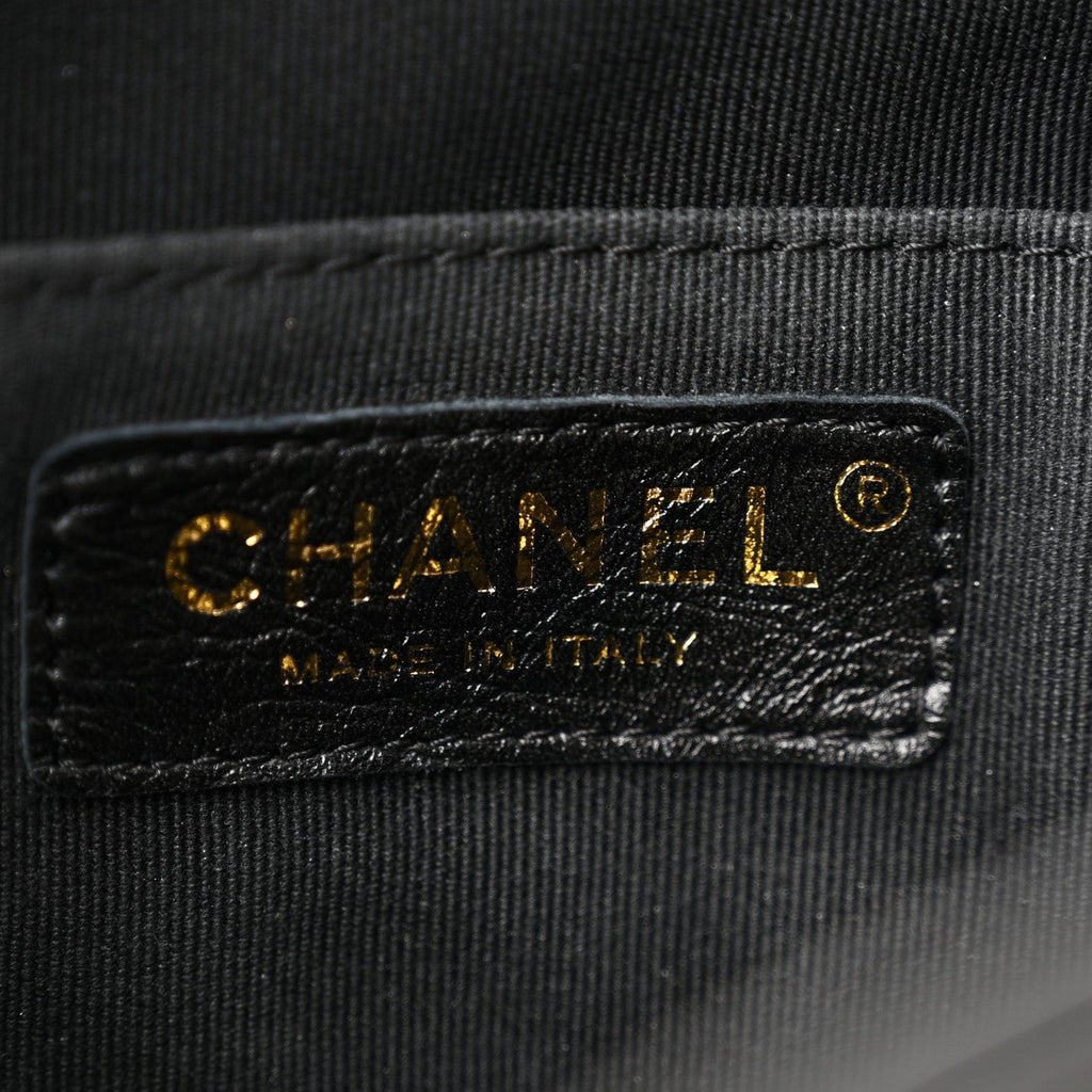 Chanel Glazed Aged Calfskin Quilted Small Duma Drawstring Backpack Black