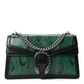 Gucci Snakeskin Enamel Small Dionysus Shoulder Bag Green