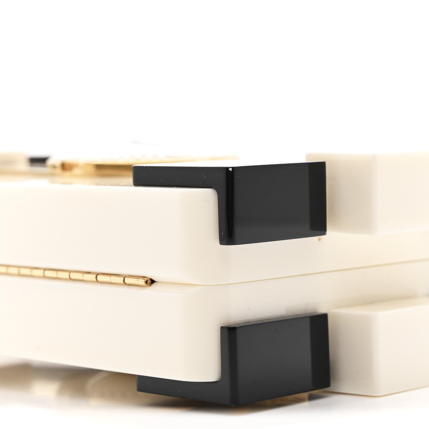 Chanel Plexiglass Boy Brick Havana by Night Clutch White Black