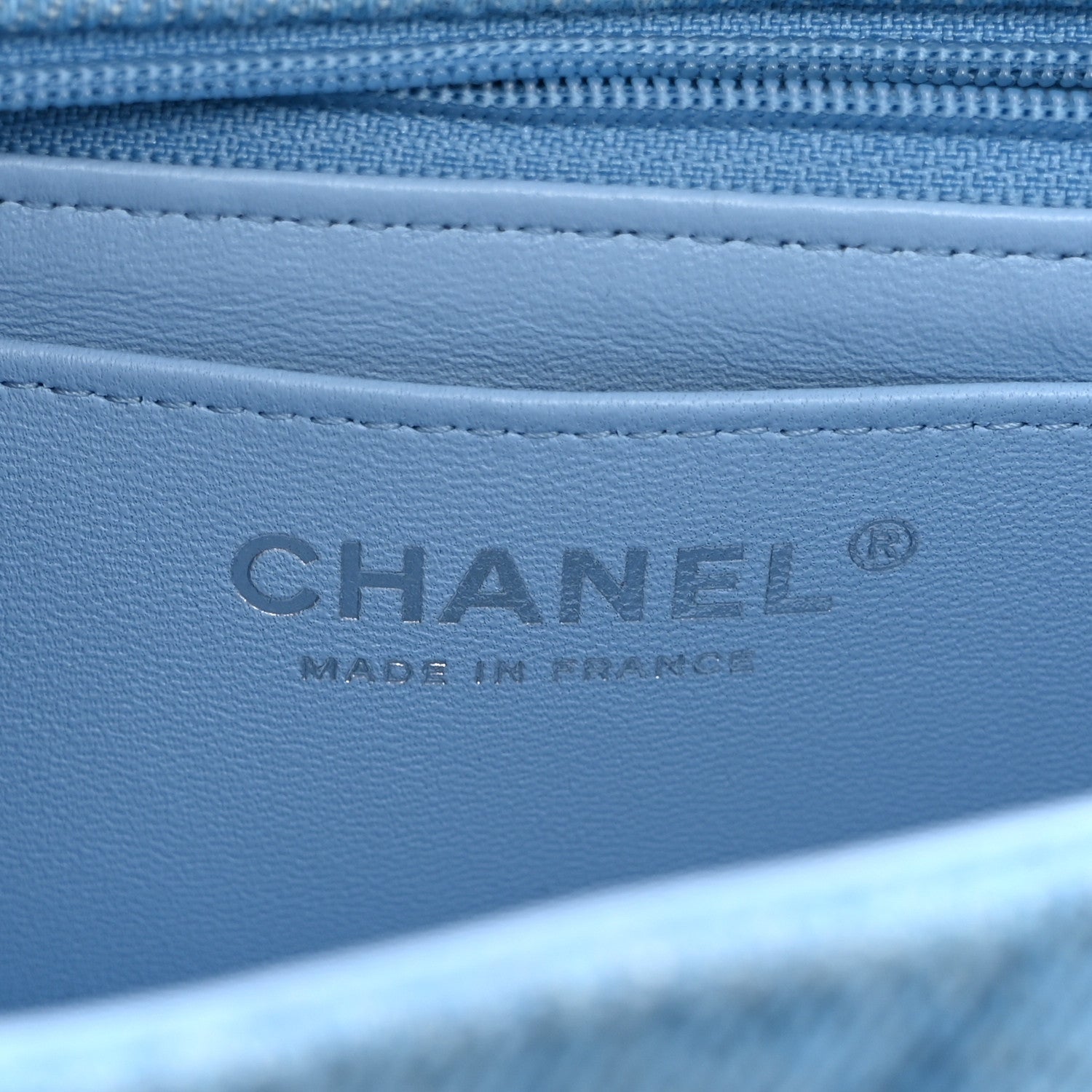 Chanel Denim Quilted Mini Rectangular Flap Blue