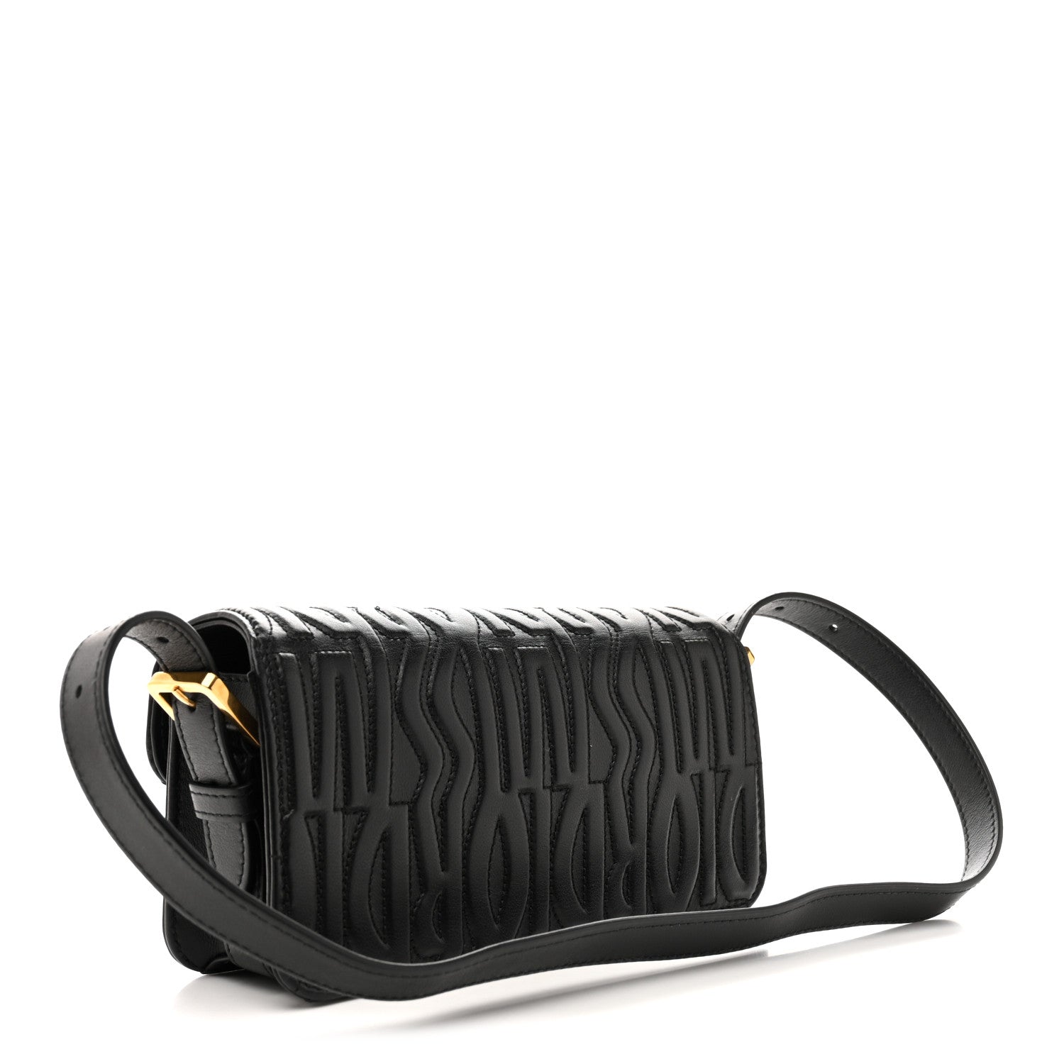 Christian Dior Calfskin Quilted All Over Miss Dior Flap Black