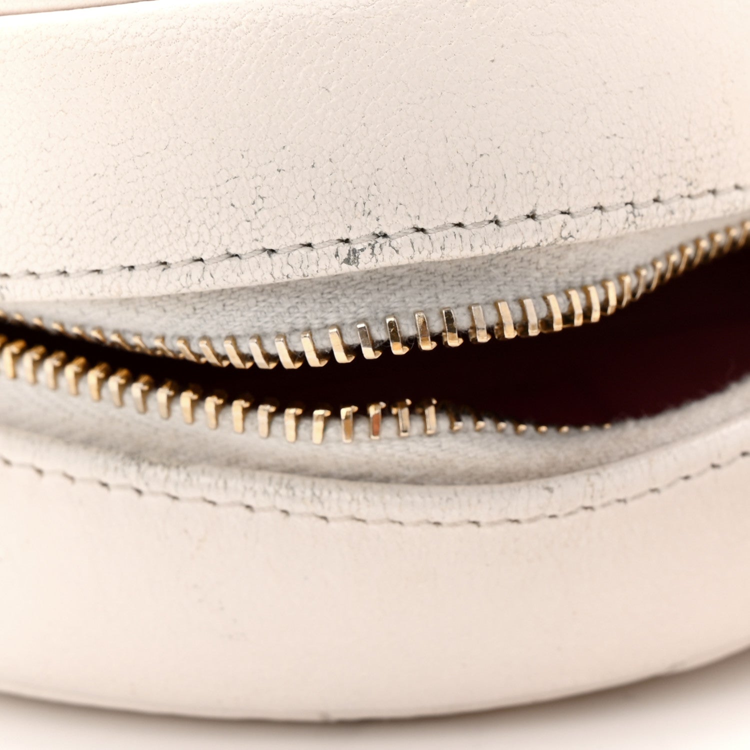 Chanel Shiny Goatskin Quilted Chanel 19 Round Clutch With Chain White