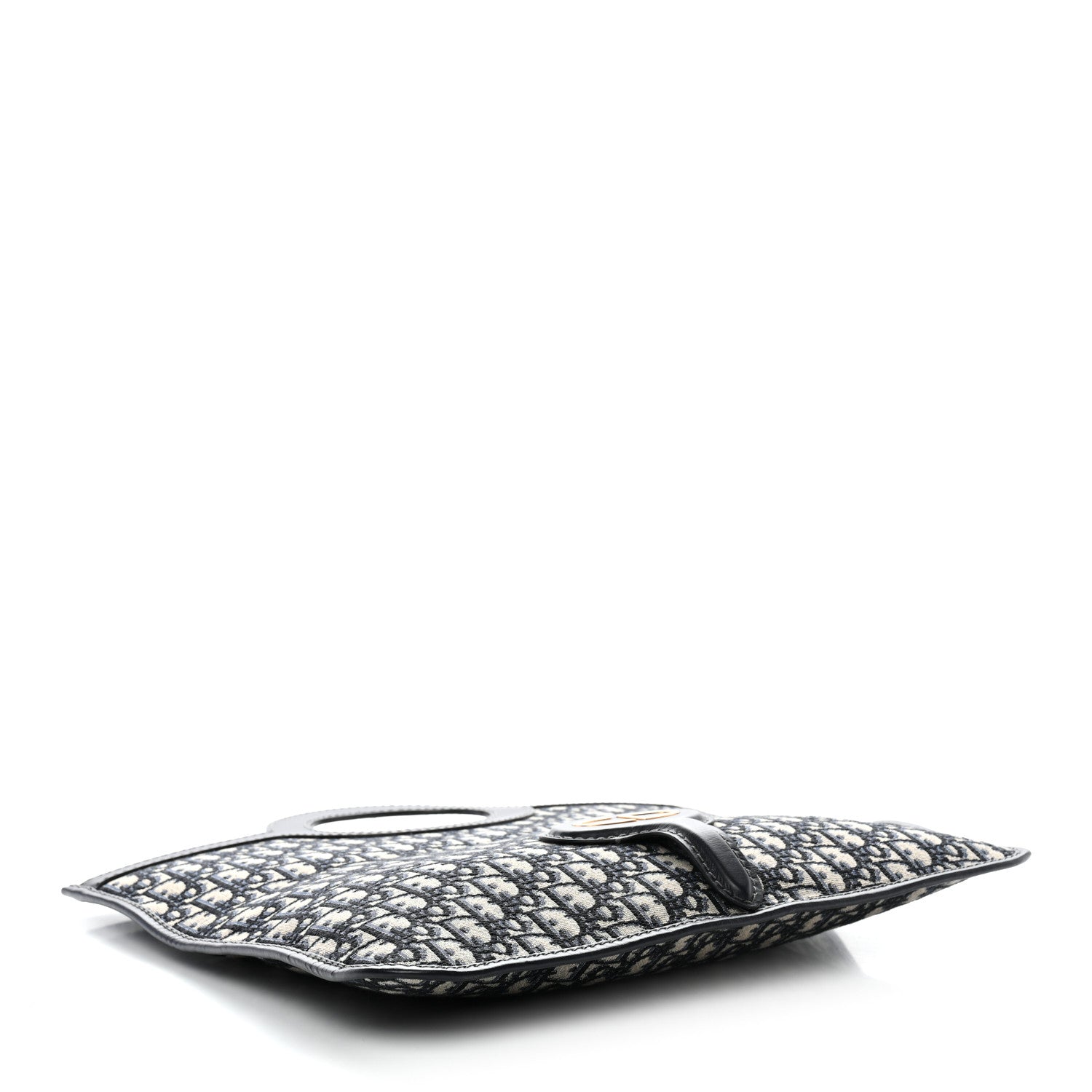 Christian Dior Oblique Fold Over Clutch Blue