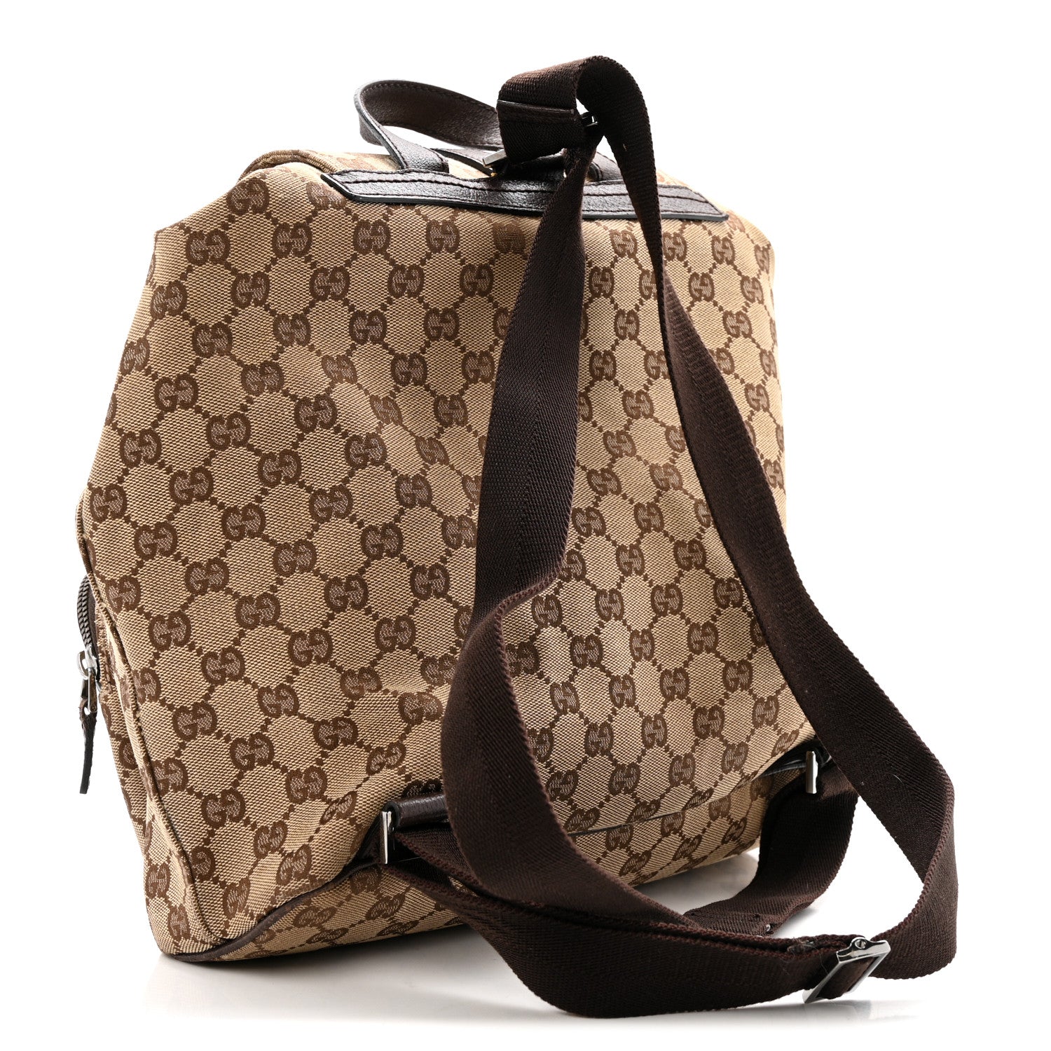 Gucci Monogram Backpack Dark Brown