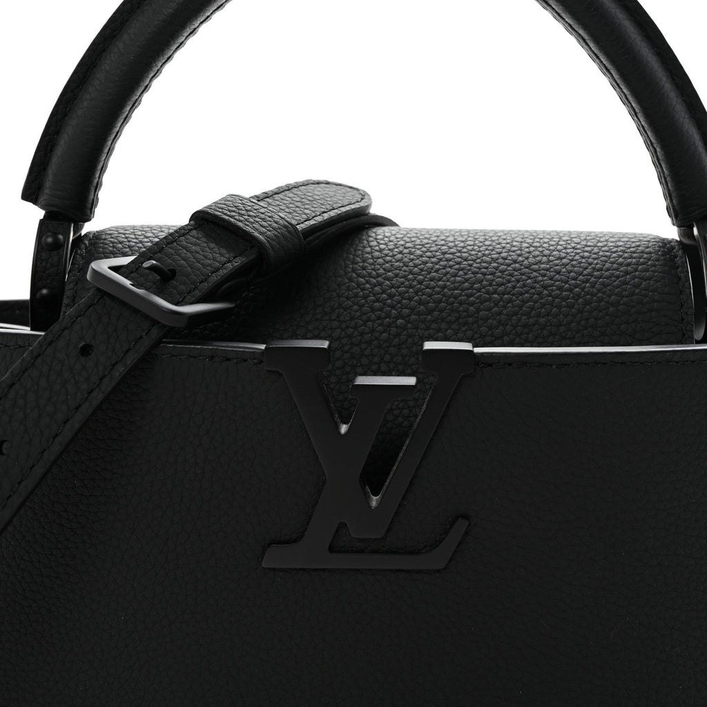 Louis Vuitton Taurillon Capucines East West MM Matte Black