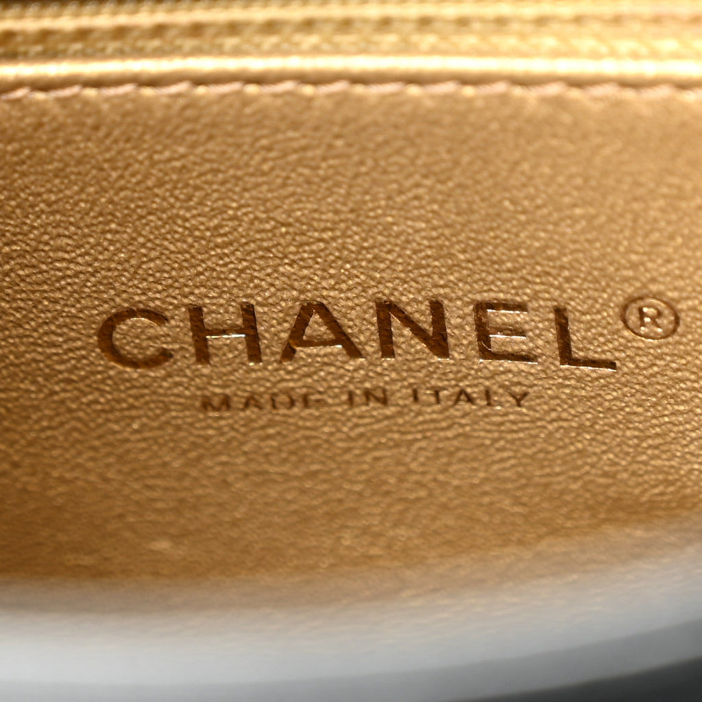 Chanel Lambskin Quilted Side Flap Black