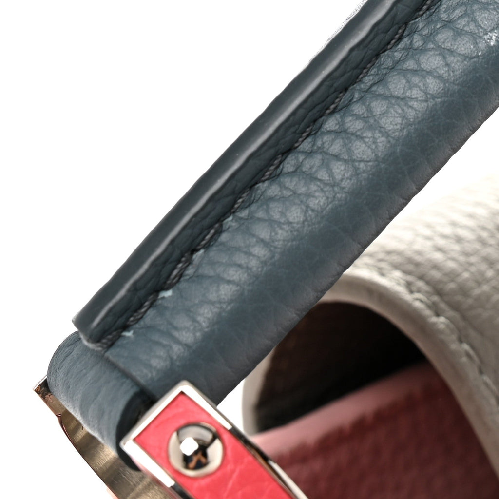 Louis Vuitton Taurillon Capucines MM Black General Blue Pink