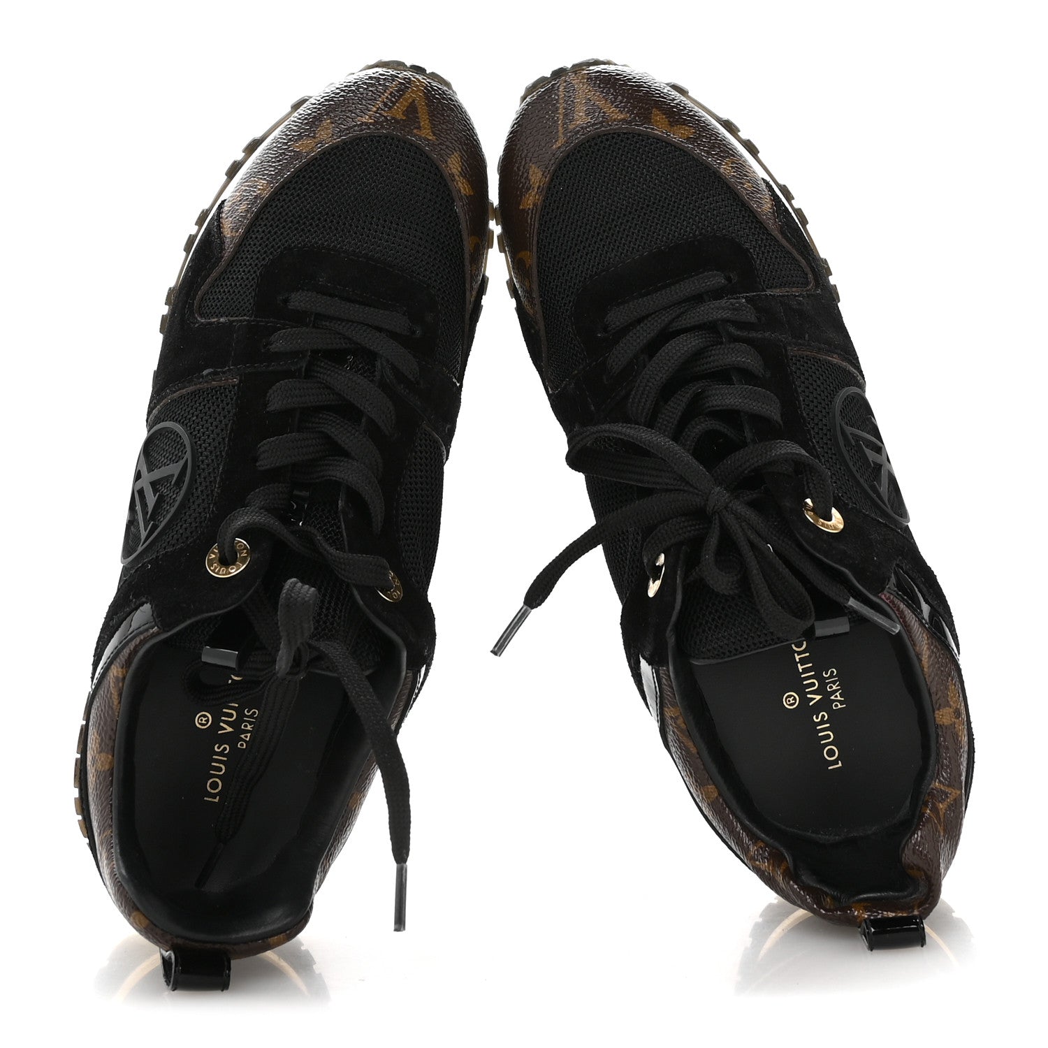 Louis Vuitton Suede Monogram Run Away Sneakers 36.5 Black