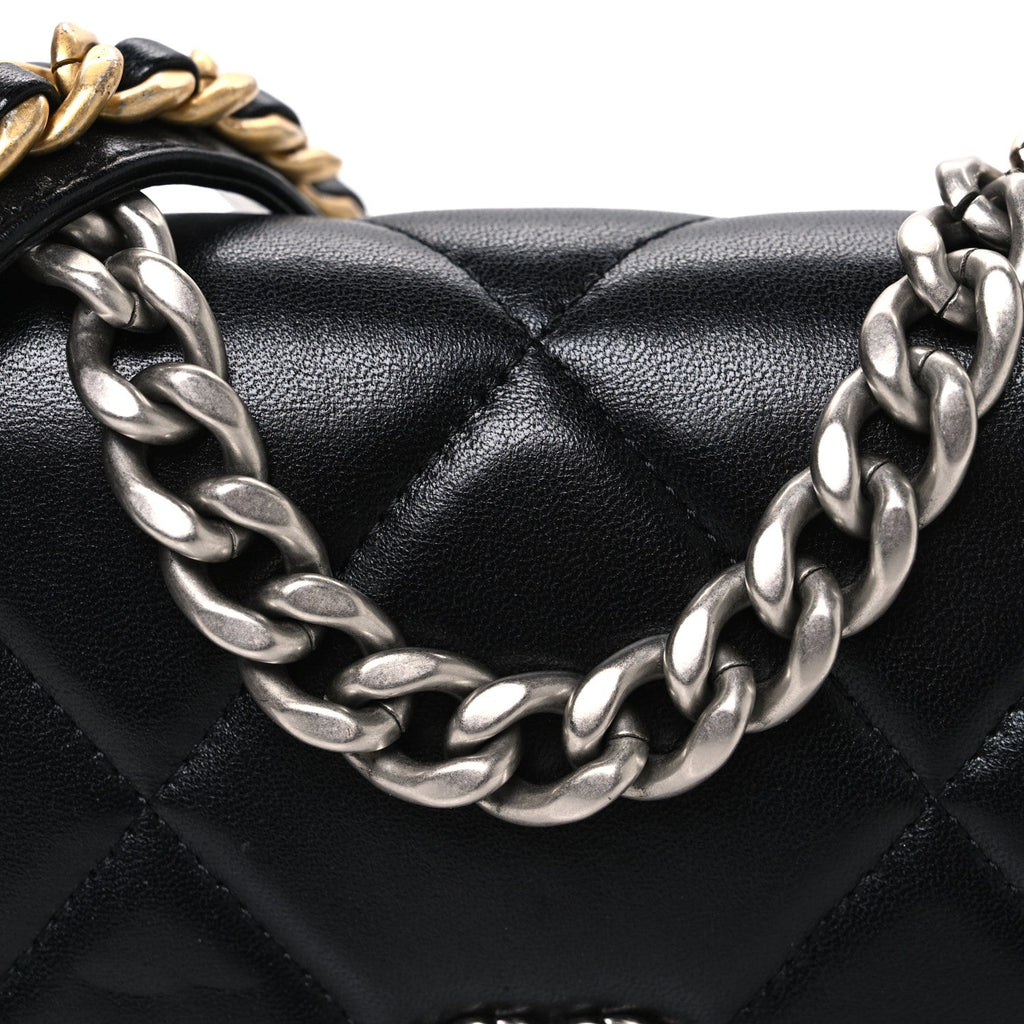 Chanel Lambskin Quilted Chanel 19 Wallet On Chain WOC Black
