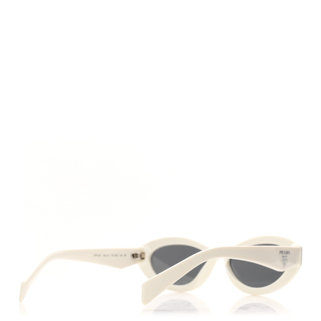 Prada Acetate Oval Sunglasses SPR 26Z Chalk White