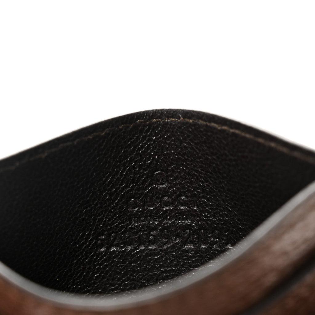 Gucci GG Supreme Monogram Ophidia Card Holder Brown