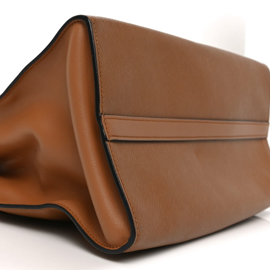 Prada Saffiano City Calf Medium Esplanade Tote Caramel