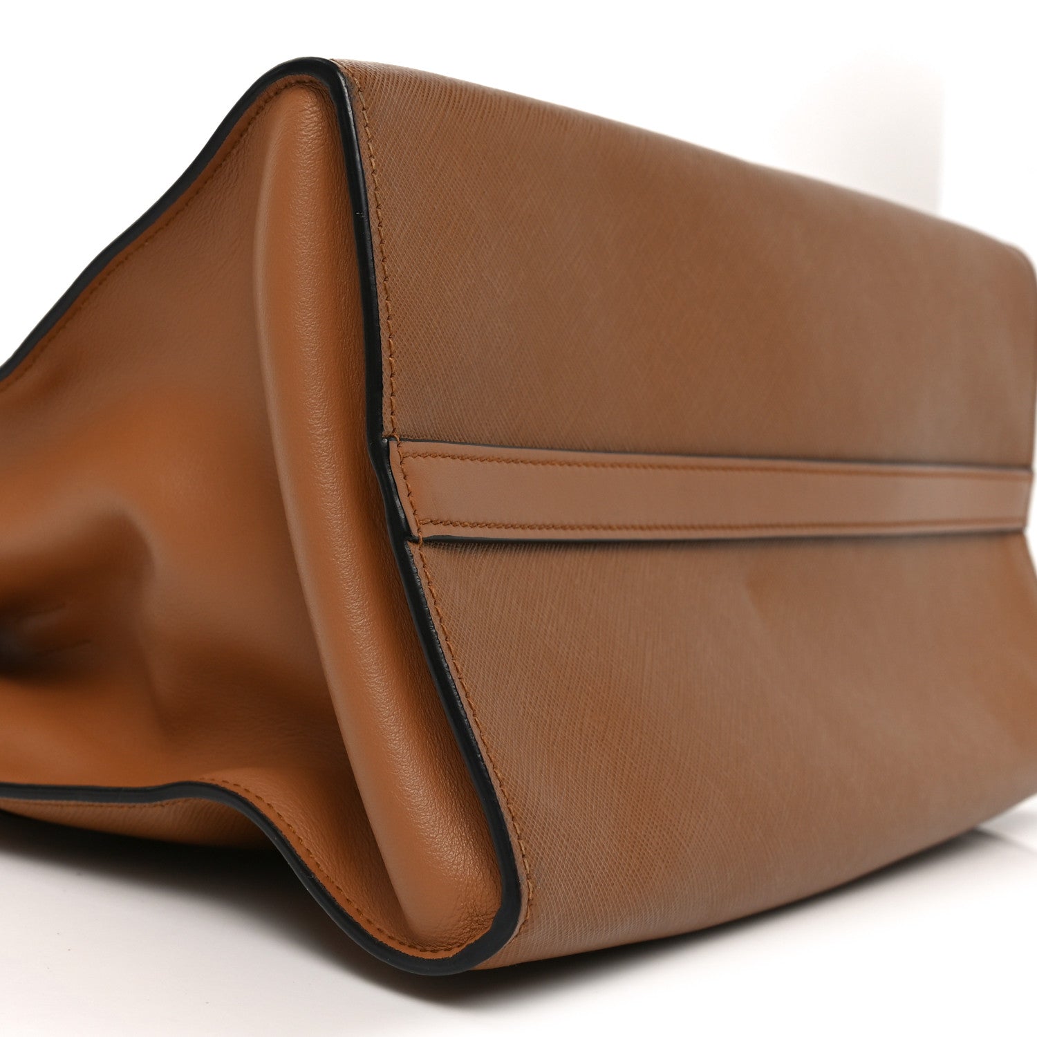 Prada Saffiano City Calf Medium Esplanade Tote Caramel