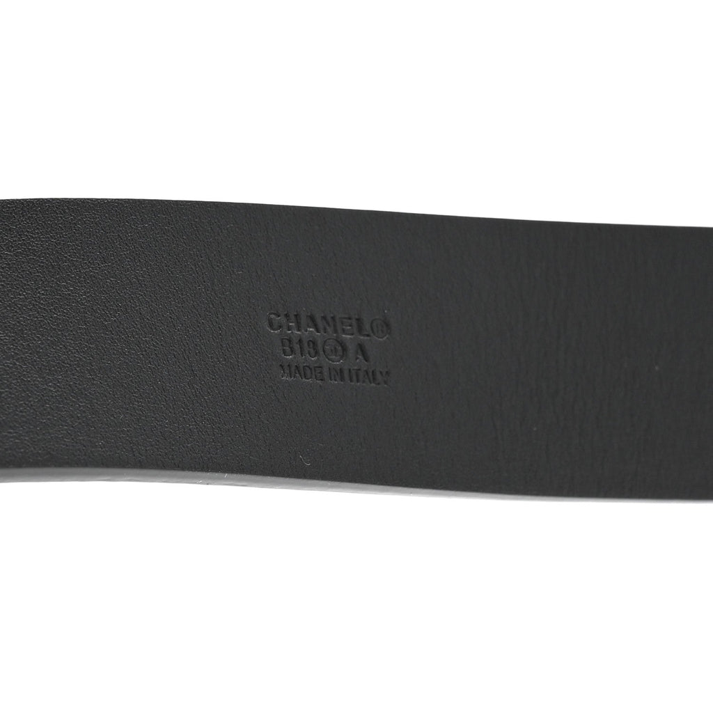 Glazed Calfskin CC Belt 80 32 Black