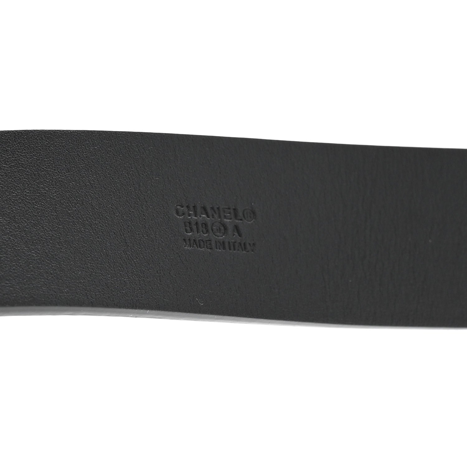 Glazed Calfskin CC Belt 80 32 Black