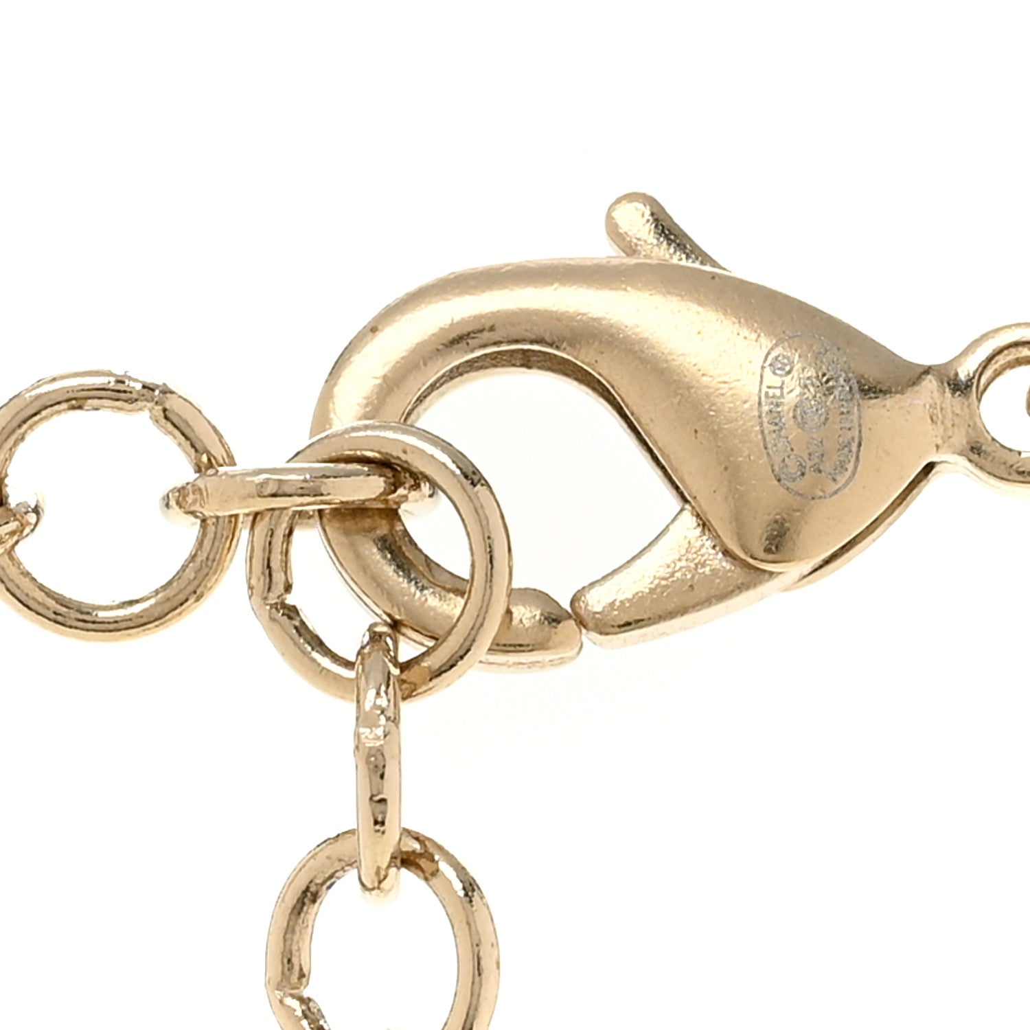 Pearl Lambskin CC Chain Bow Choker Gold Black White