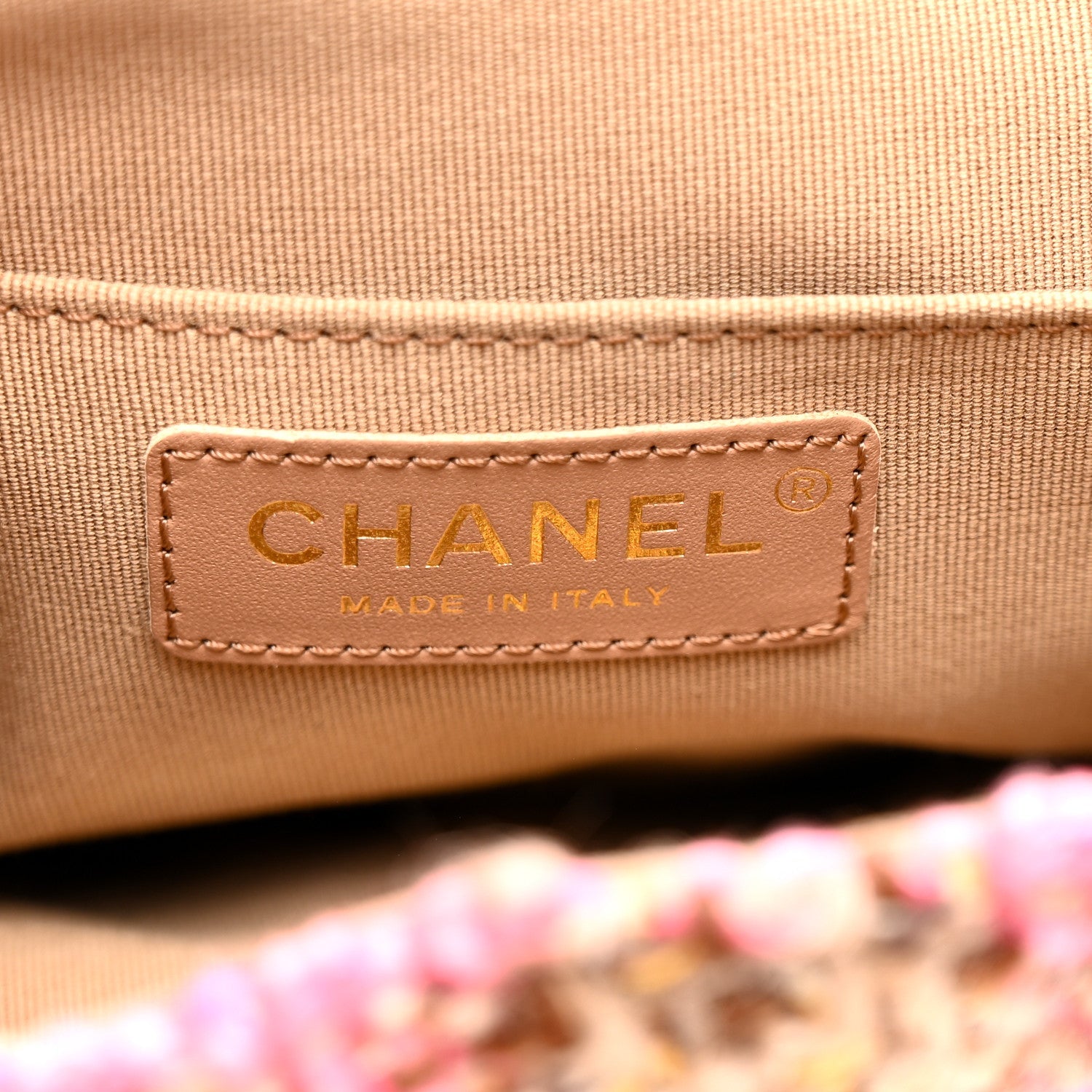 Chanel Wool Tweed Elegant Backpack Pink Brown