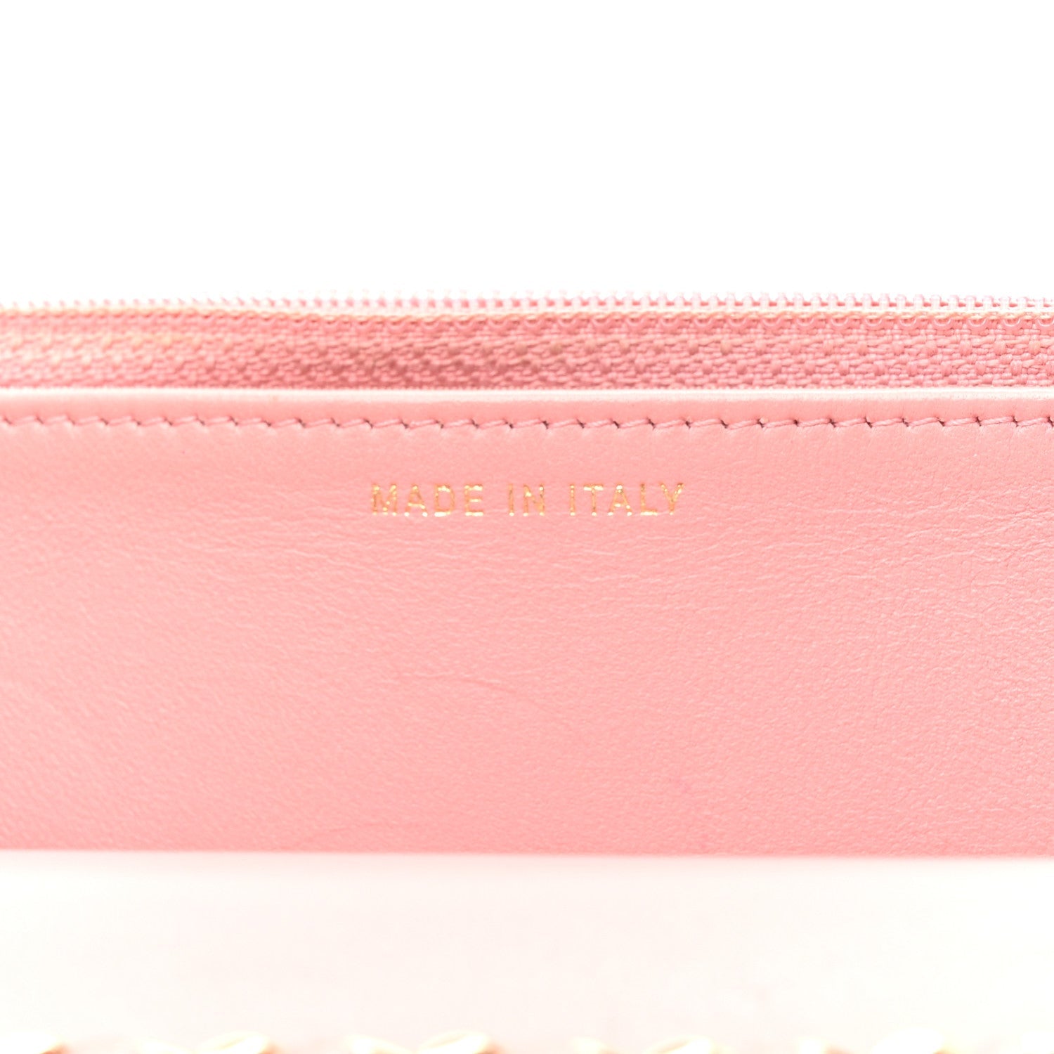 Chanel Lambskin Chevron Quilted Trendy CC Wallet On Chain WOC Pink