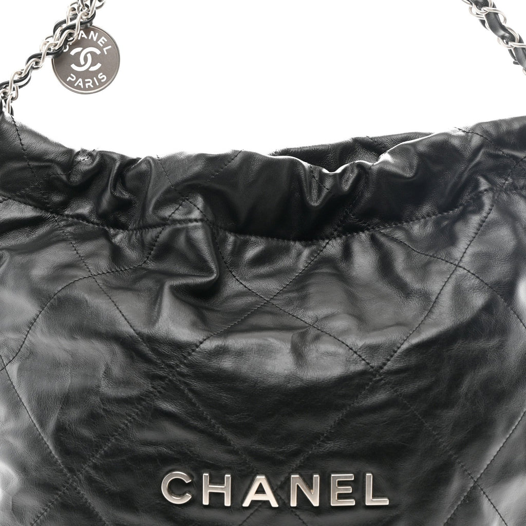 Chanel Shiny Calfskin Quilted Small Chanel 22 Black
