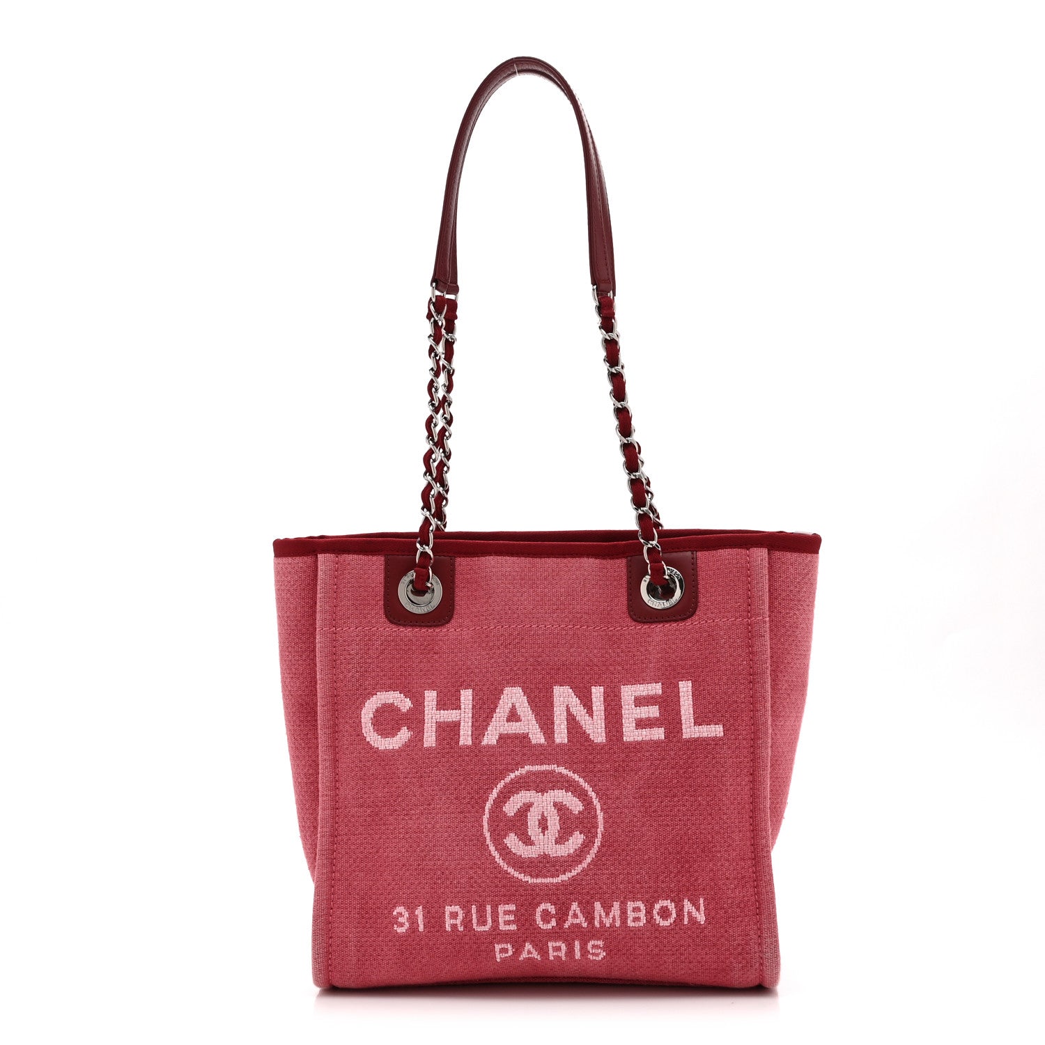 Chanel Canvas Mini Deauville Tote Red