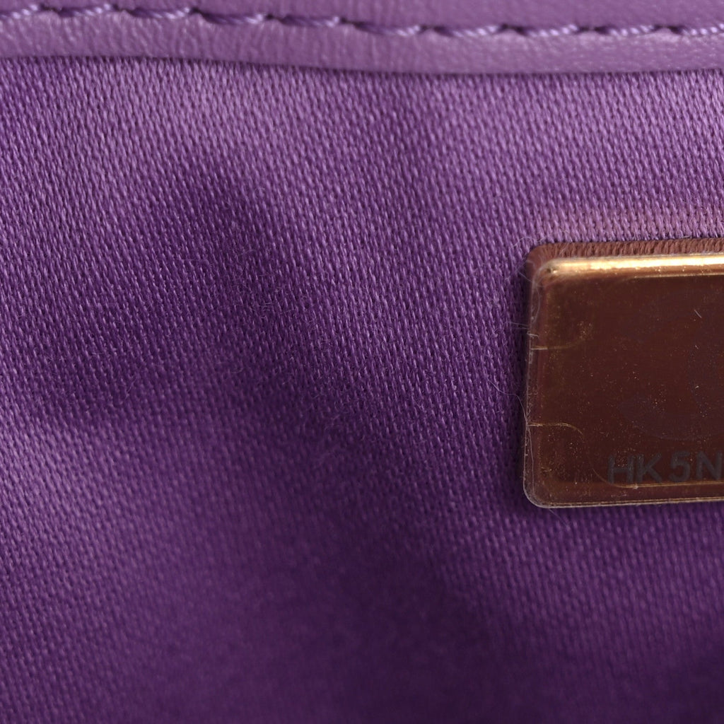 Chanel Suede Quilted Mini Chanel 25 Handbag Purple