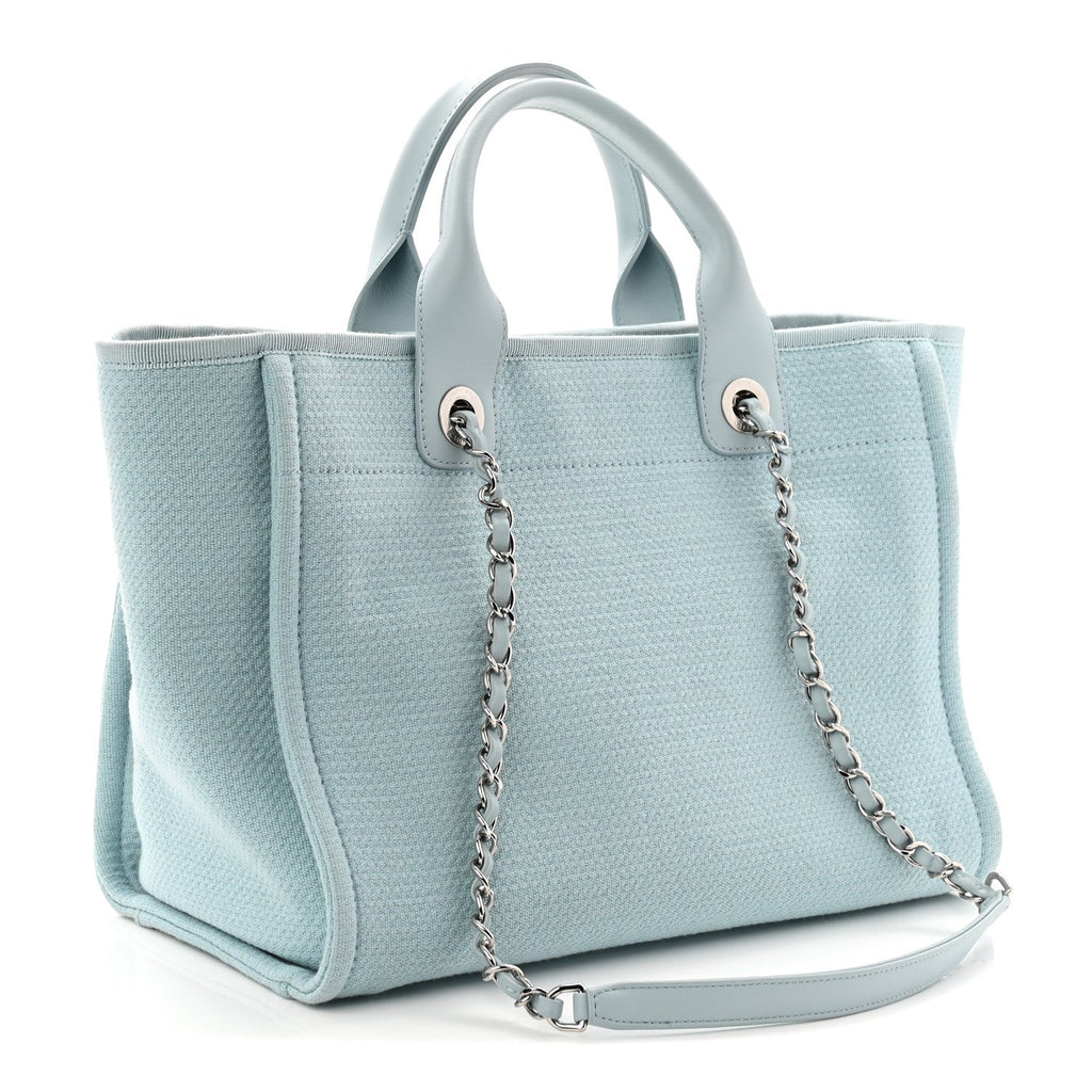 Chanel Mixed Fibers Small Deauville Tote Light Blue