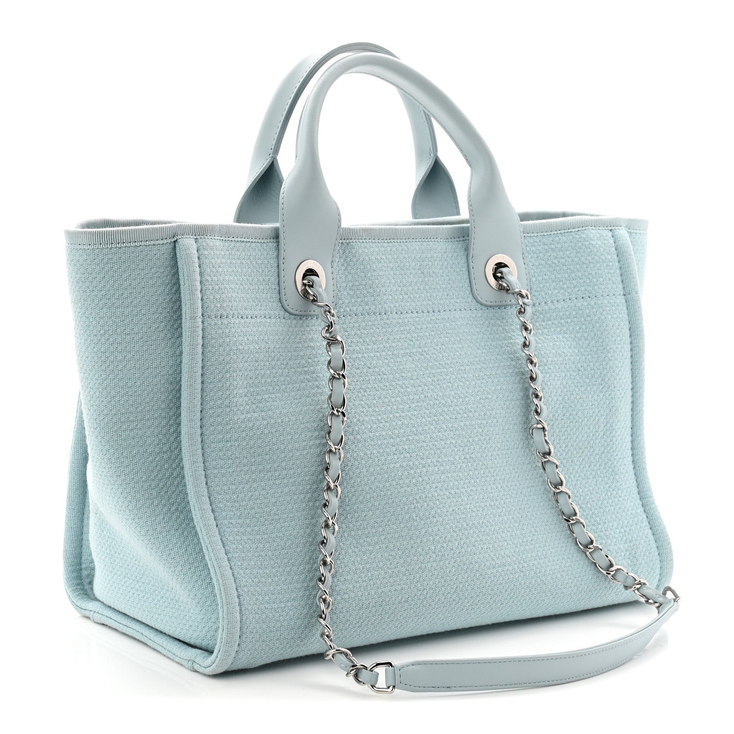 Chanel Mixed Fibers Small Deauville Tote Light Blue