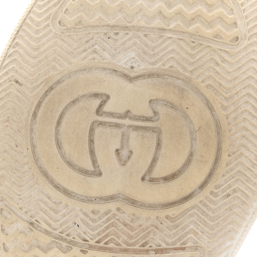 Gucci Calfskin GG Tennis Embossed Perforated Womens Platform 55mm Sneakers 37 Great White