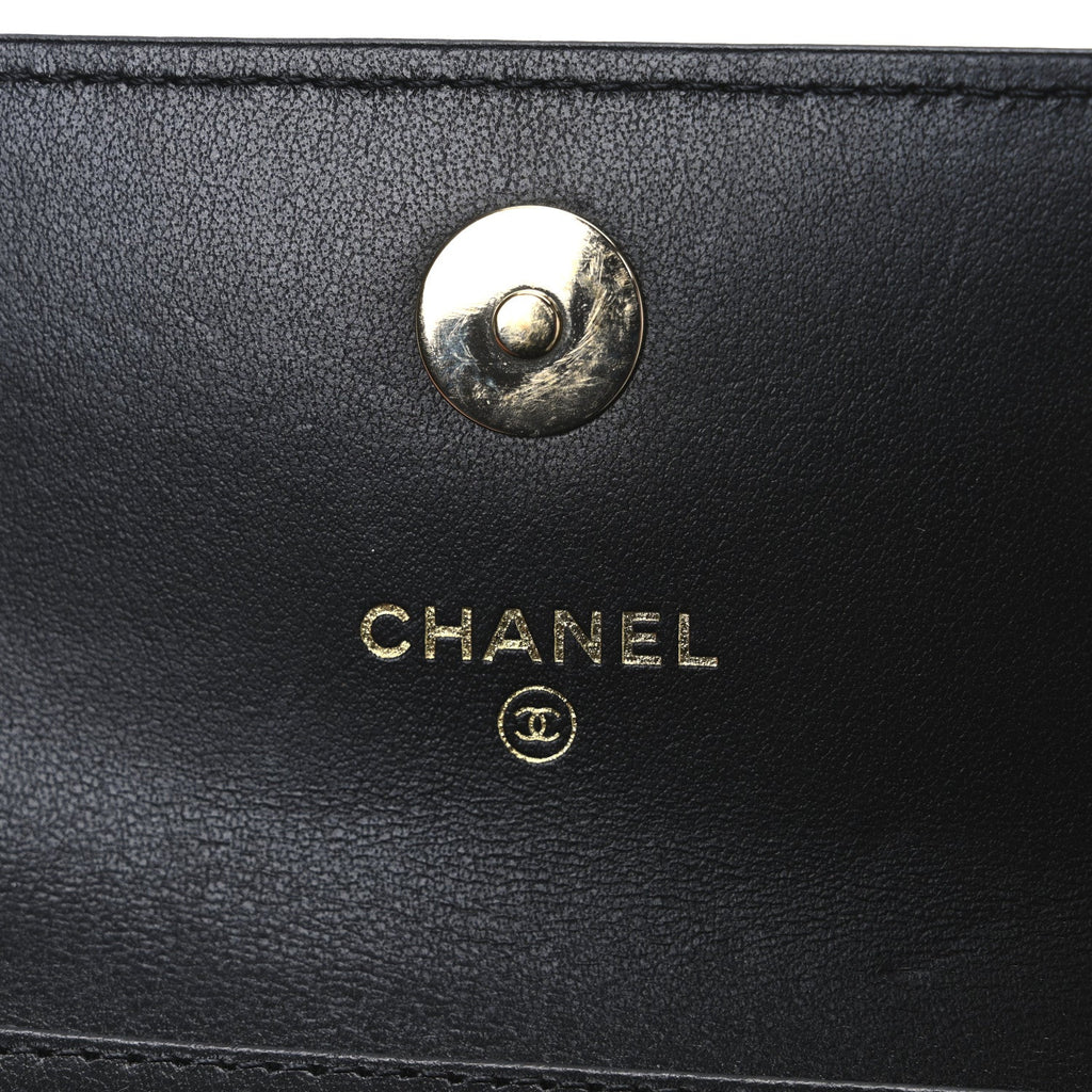 Chanel Caviar Quilted Mini Ribbon Wallet On Chain WOC Black