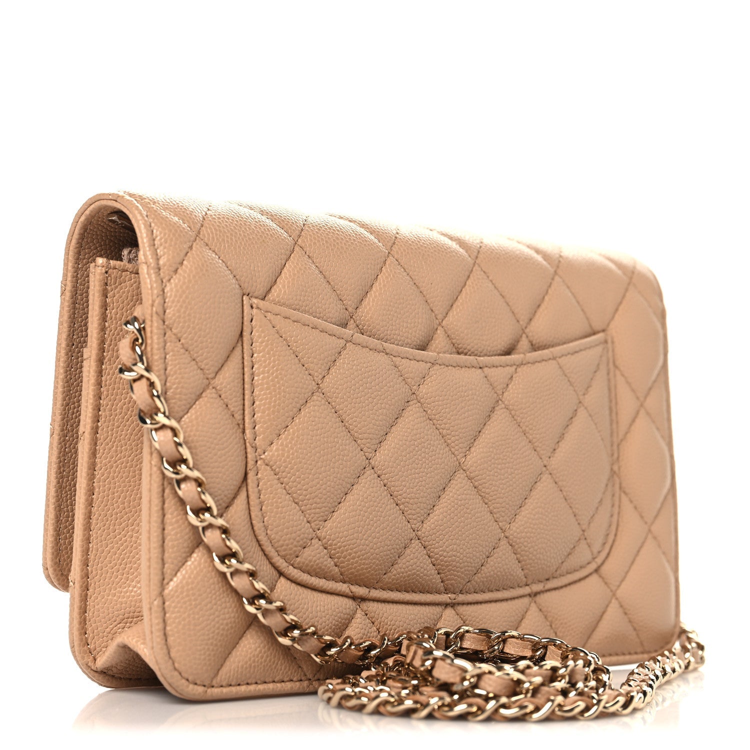 Chanel Caviar Quilted Wallet on Chain WOC Beige