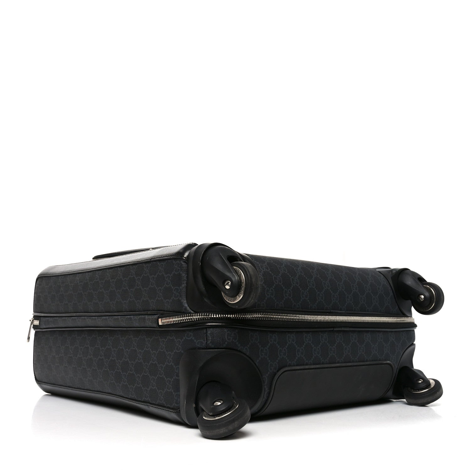 Gucci GG Supreme Monogram Azalea Calfskin Retro Interlocking G Small Savoy Cabin Trolley Black