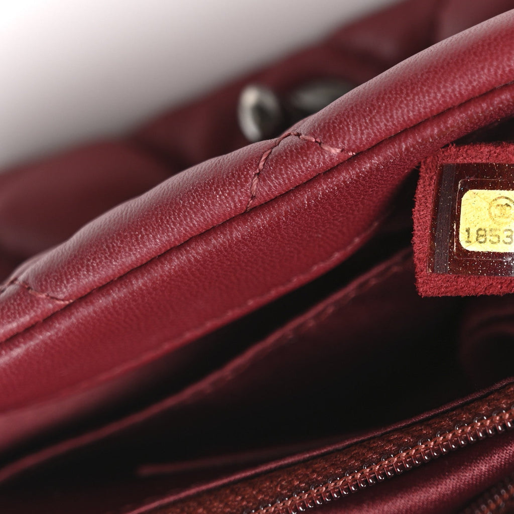 Chanel Lambskin Quilted Mini Round Flap Red
