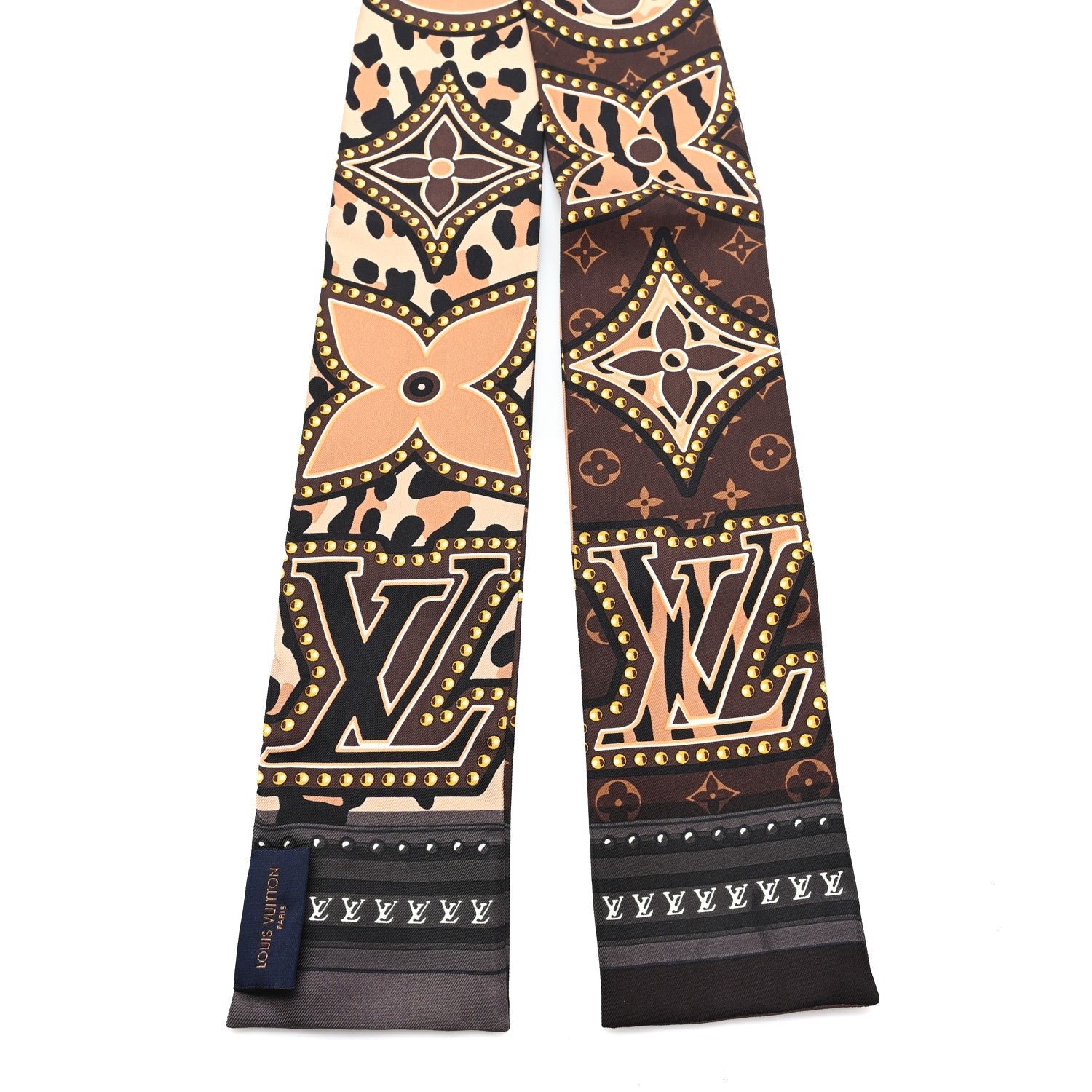 Louis Vuitton Silk Monogram LV World Bandeau Brown
