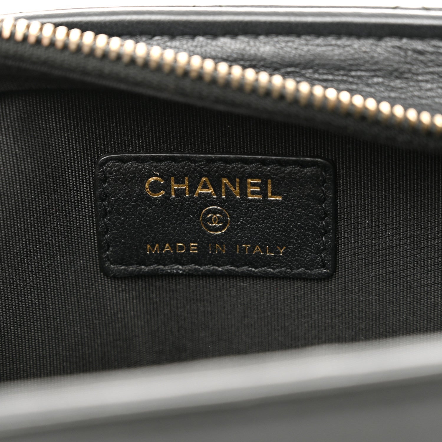 Chanel Lambskin Quilted Square Front Pocket Clutch With Chain Black