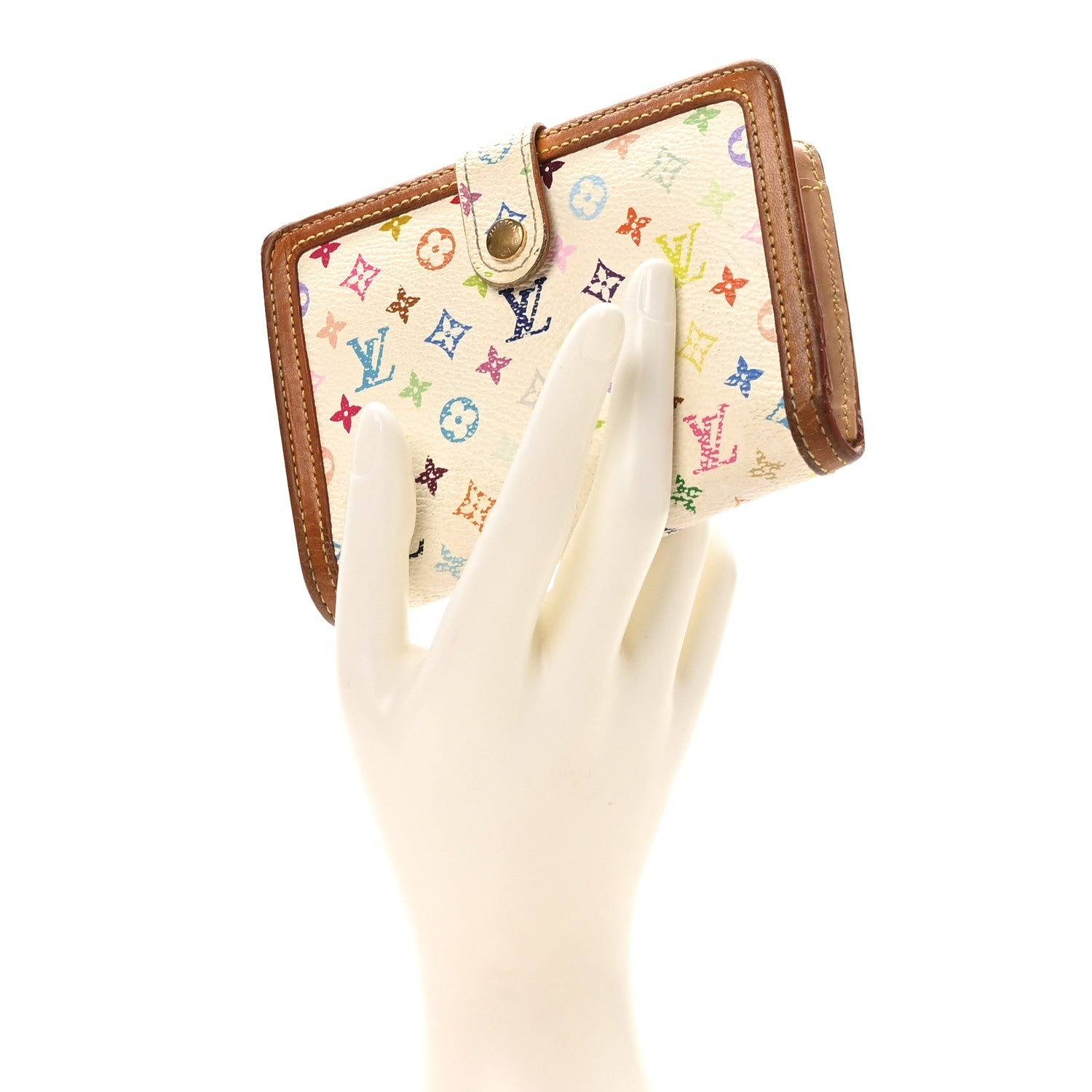 Louis Vuitton Monogram Multicolor French Purse Wallet White