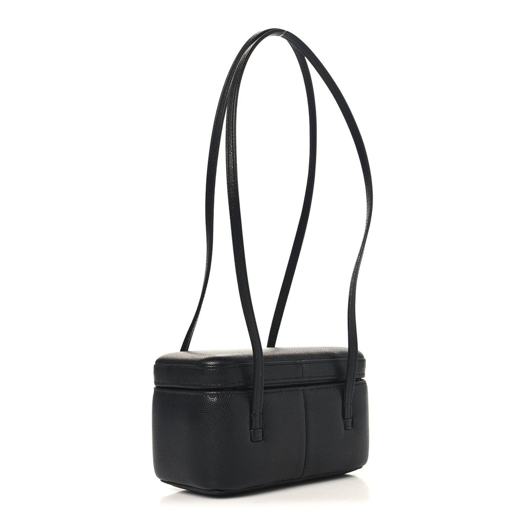 Chanel Shiny Caviar Preppy Coco Long Vanity With Strap Black