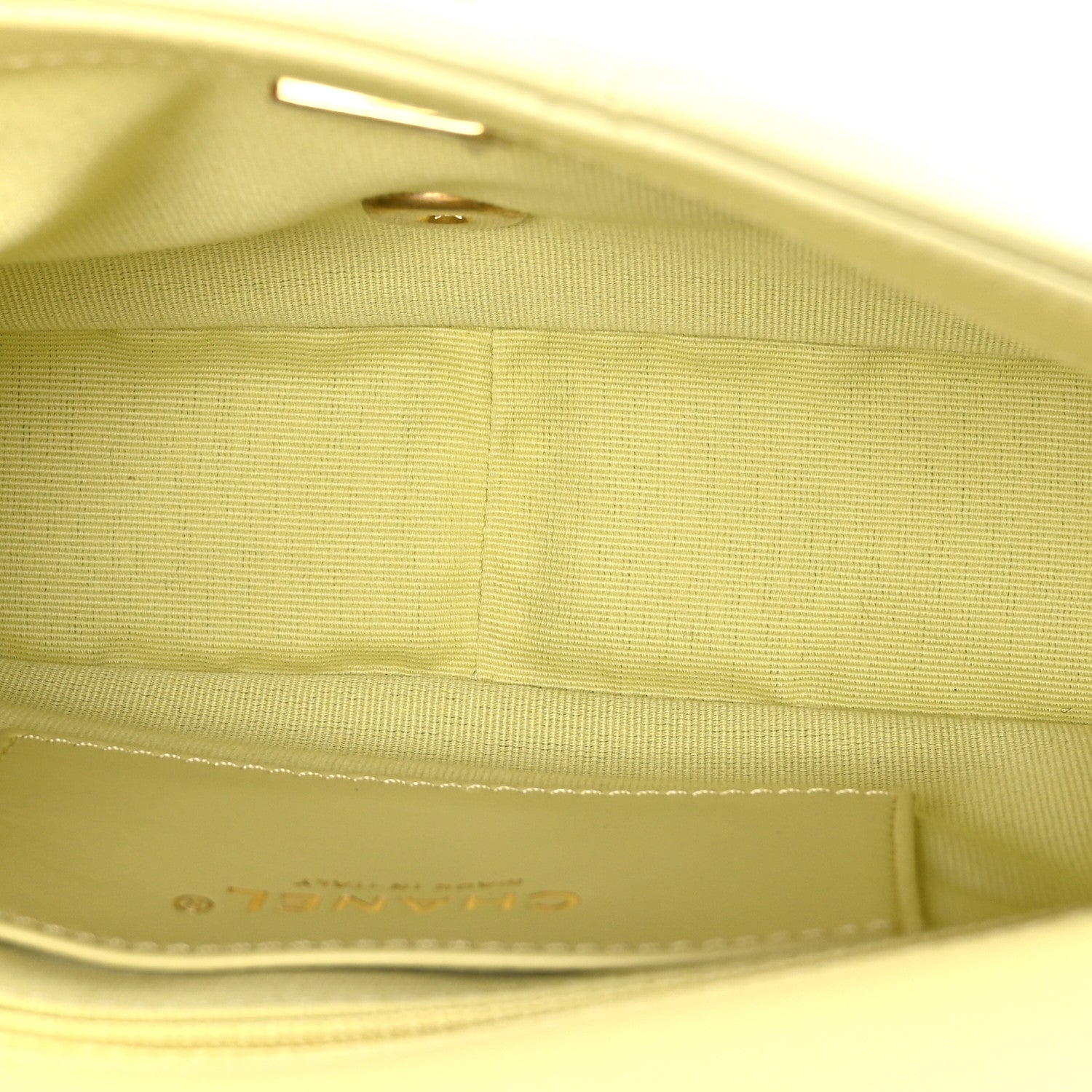 Chanel Shiny Caviar Quilted Mini Chain Messenger Flap Bag Yellow