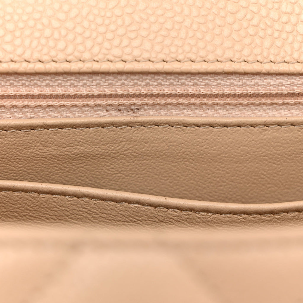 Chanel Caviar Quilted Jumbo Single Flap Beige Clair