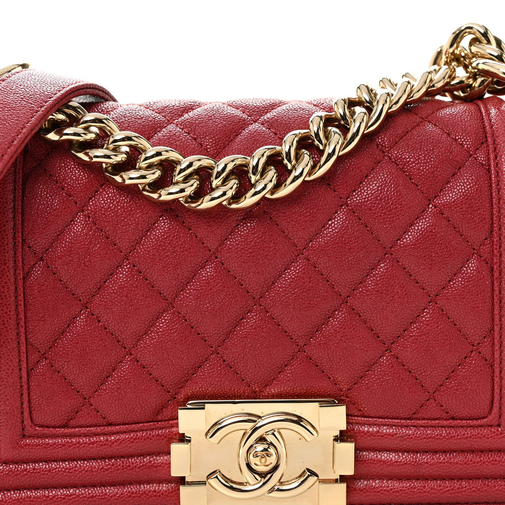 Chanel Caviar Quilted Small Boy Flap Fuchsia