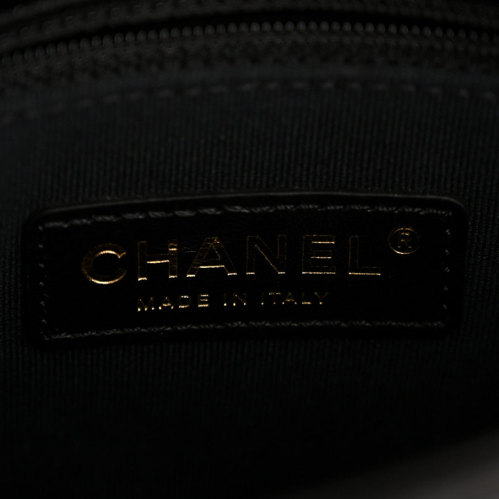 Chanel Lambskin Quilted Small Lacquered Chain Flap Black