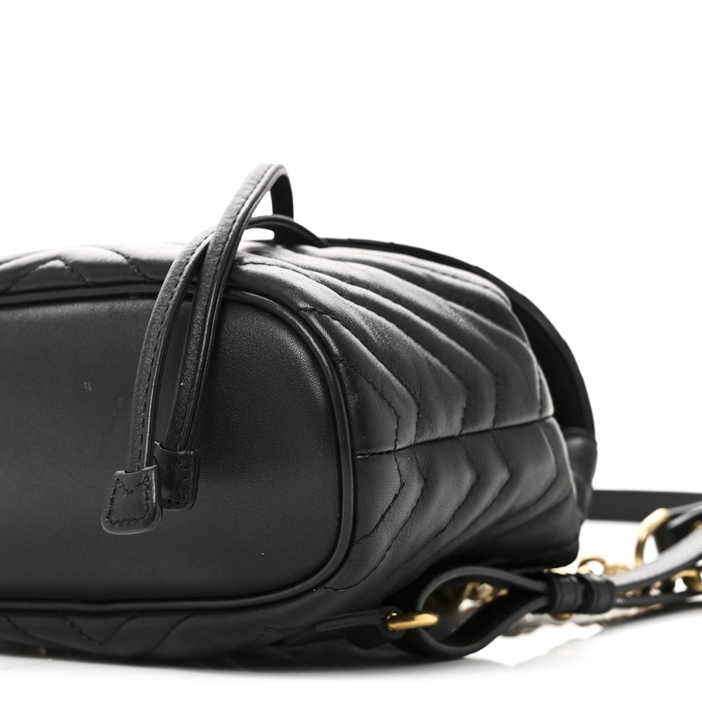 Gucci Calfskin Matelasse GG Marmont Flap Backpack Black