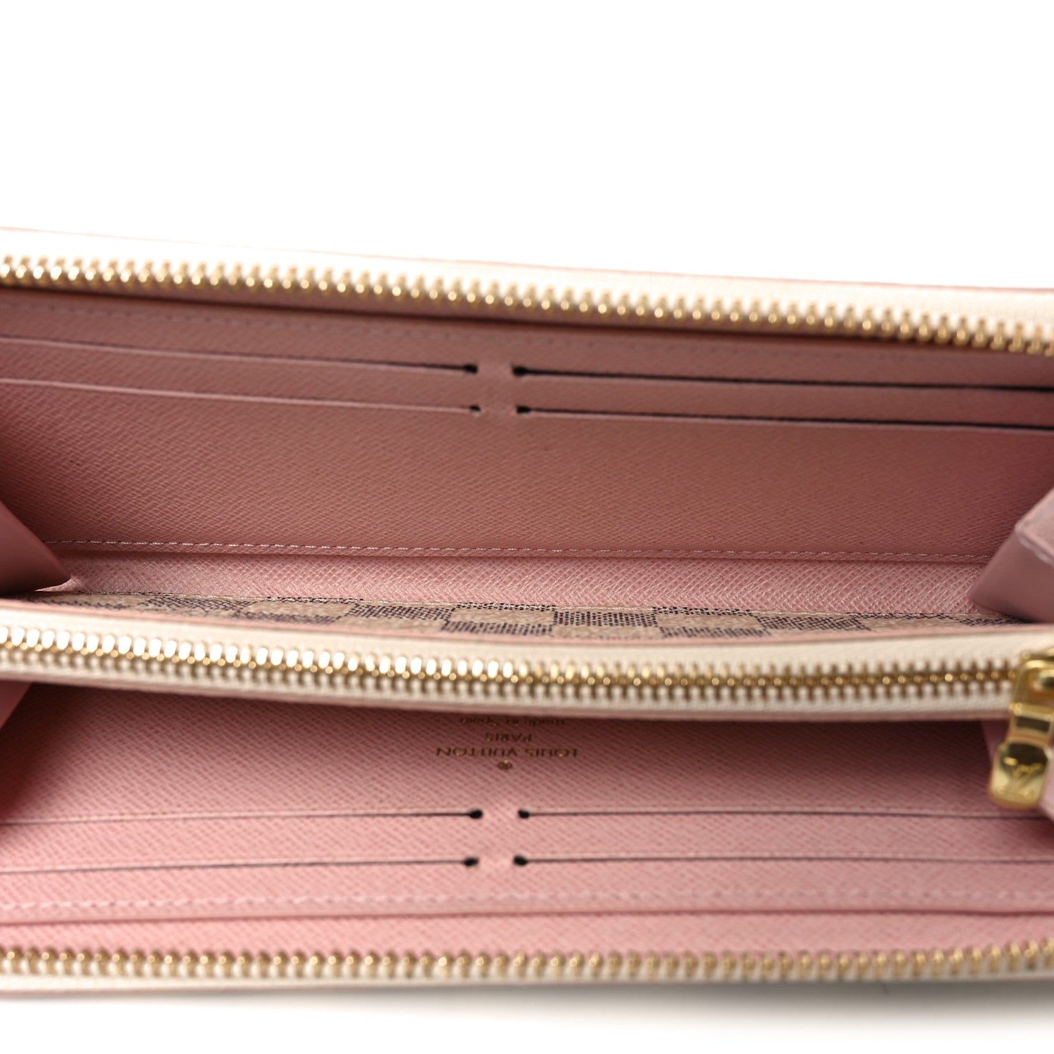 Louis Vuitton Damier Azur Studded Clemence Wallet Rose Ballerine