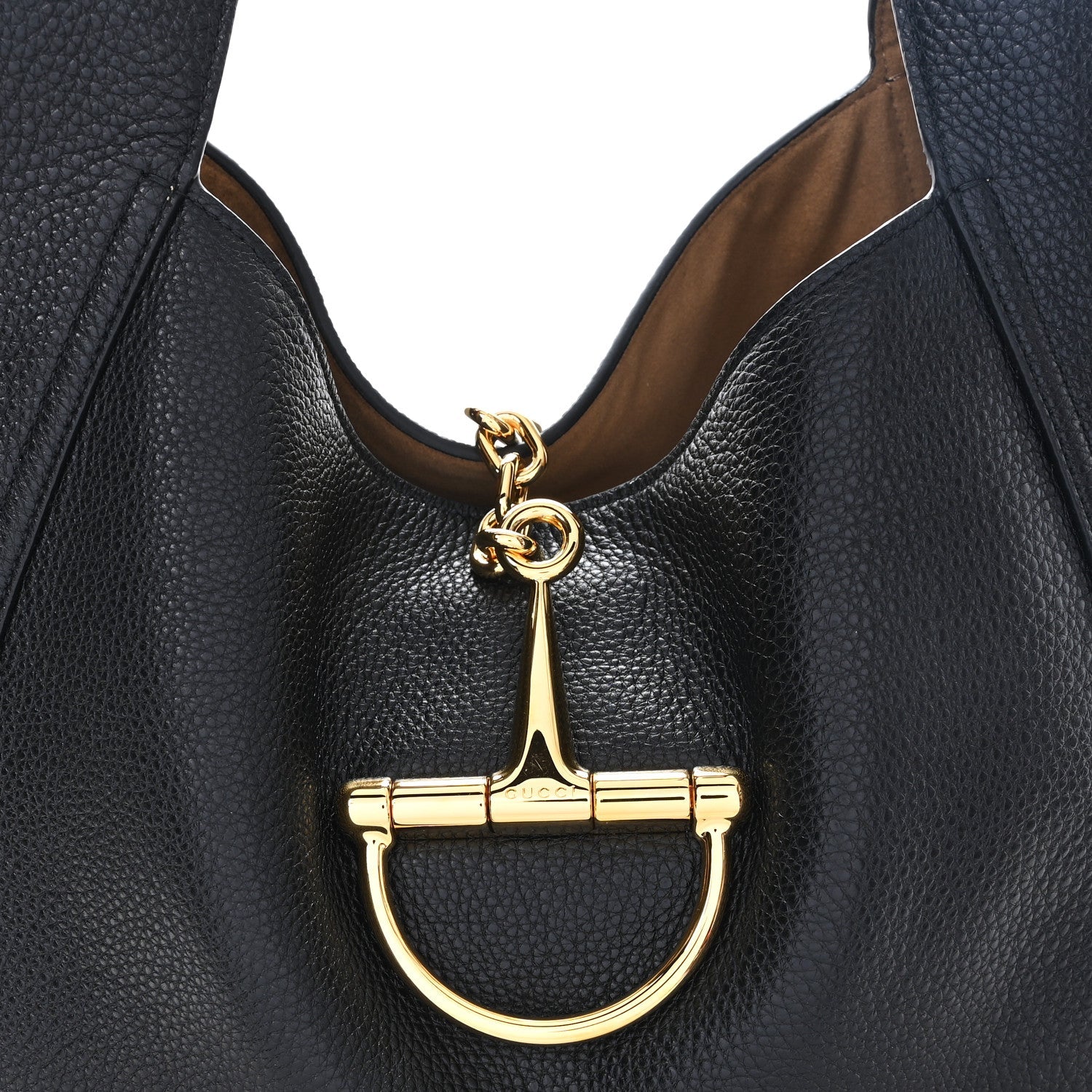 Gucci Grained Calfskin Softbit Maxi Shoulder Bag Black