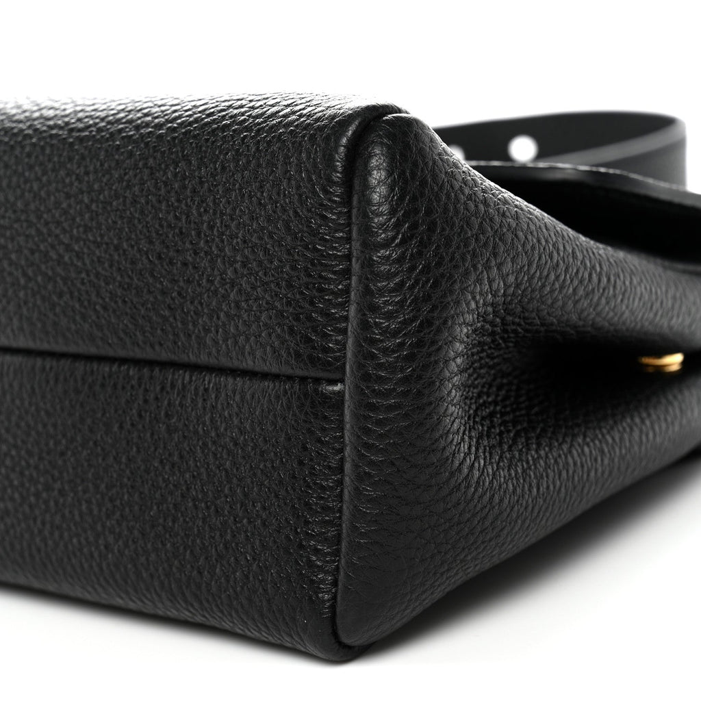 Prada Vitello Daino Soft Flap Shoulder Bag Black