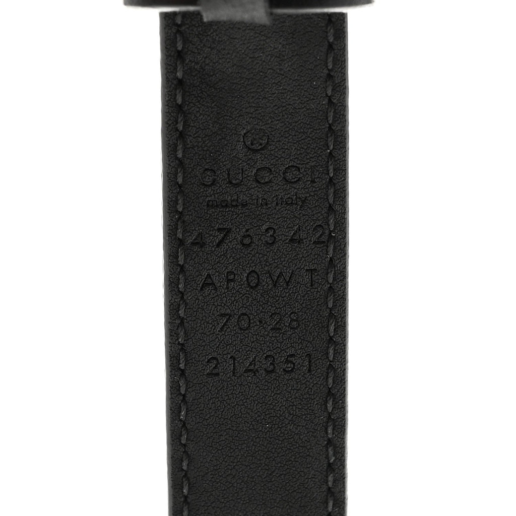 Gucci Calfskin Pearl Double G 20mm Belt 70 28 Black Cream