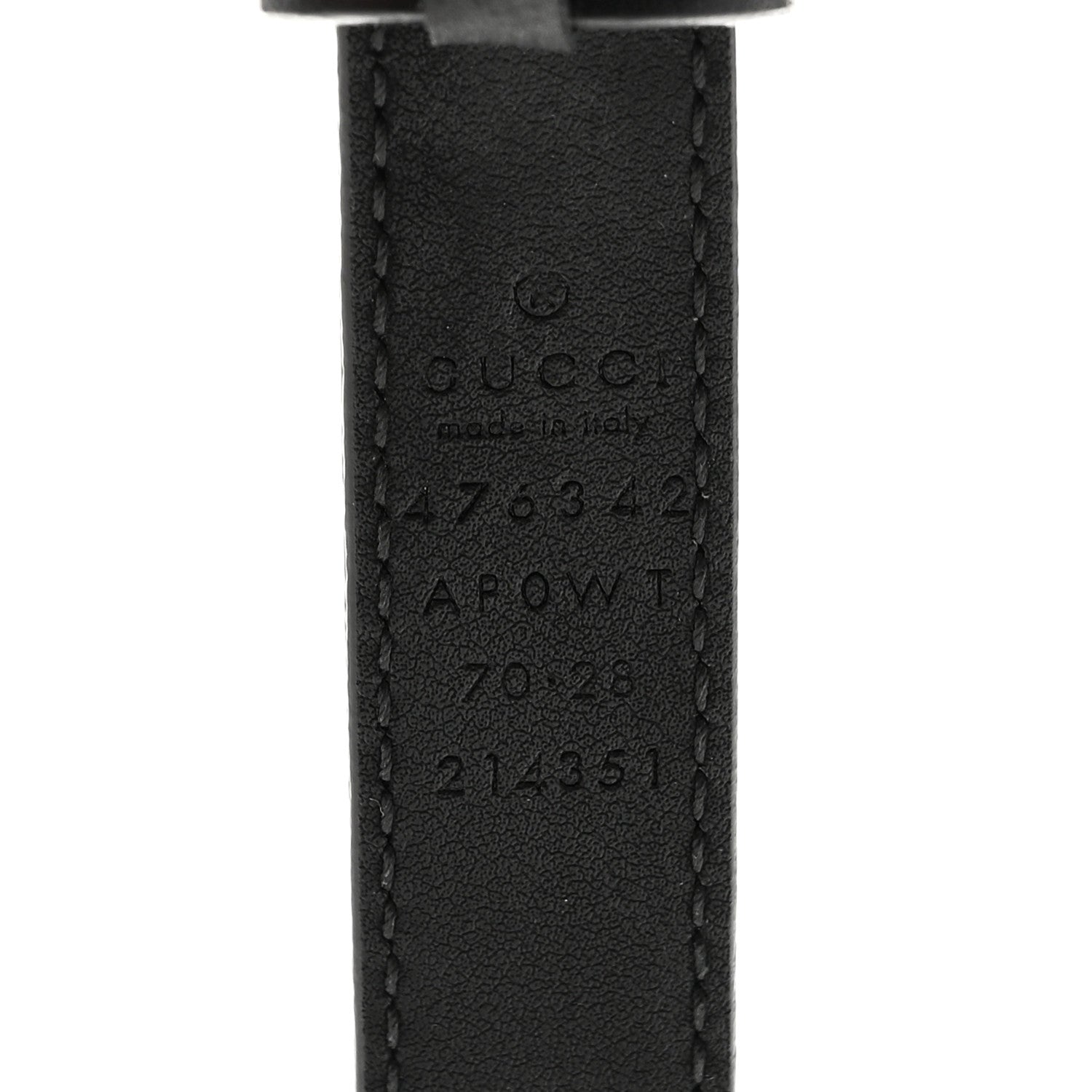 Gucci Calfskin Pearl Double G 20mm Belt 70 28 Black Cream