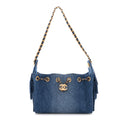 Chanel Washed Denim Quilted Mini Chanel 25 Handbag Blue