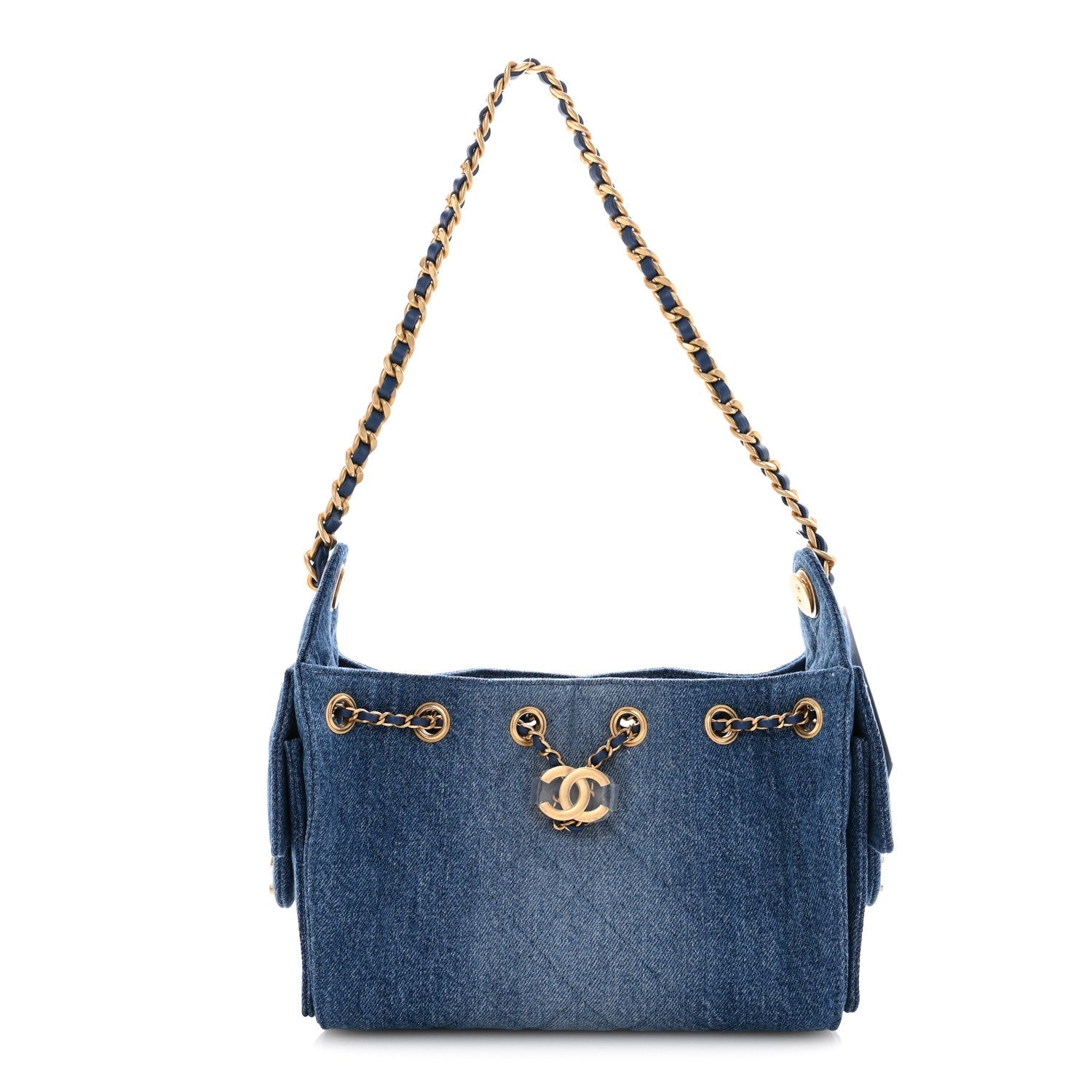 Chanel Washed Denim Quilted Mini Chanel 25 Handbag Blue