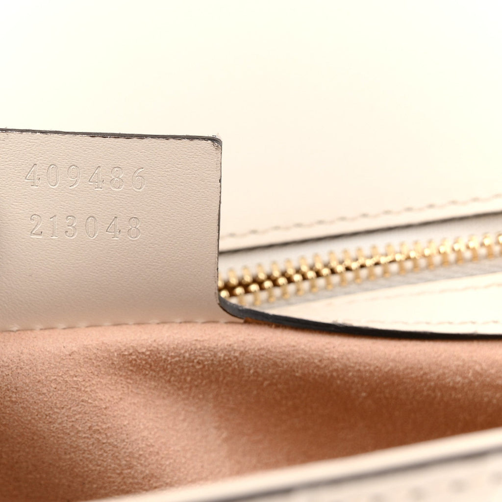 Gucci Guccissima Medium Padlock Shoulder Bag Mystic White